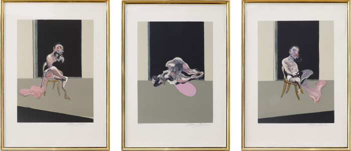 Francis Bacon, Triptych August 1972, 1979, set of three lithographs on Arches paper, edition of 180, 89.5 x 61 cm.