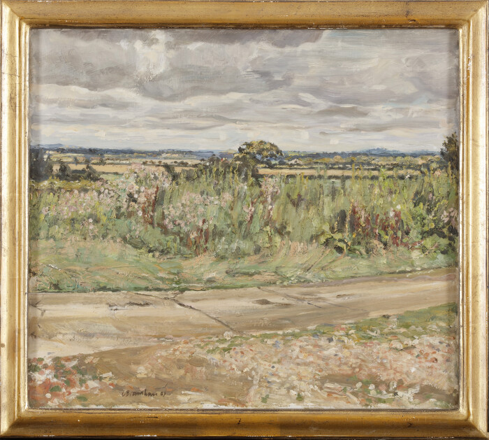 Christopher Bramham, Fields in Sussex, Easter, 1997, oil on canvas, 35.6 x 40.6 cm