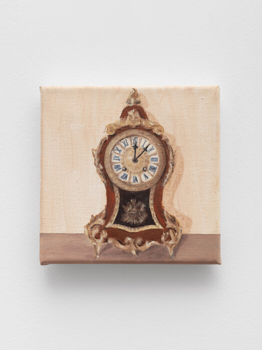 Elkawaay, Clock, 2019, oil on canvas, 5.875 x 5.875in, 15 x 15cm