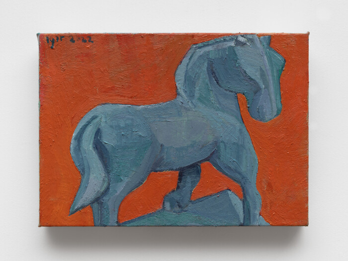 Moritz, Blue Wooden Horse, 2022, oil on linen
