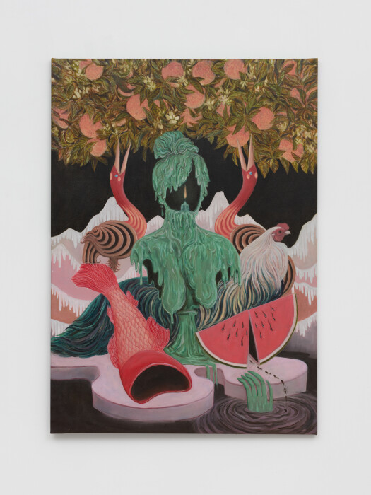 Michelle Nguyen, Altarpiece, 2022, oil and acrylic on canvas
