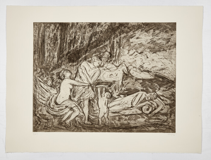 Leon Kossoff, Cephalus and Aurora No.2 (after Poussin), 1998, etching, 56.7 x 75.4 cm.