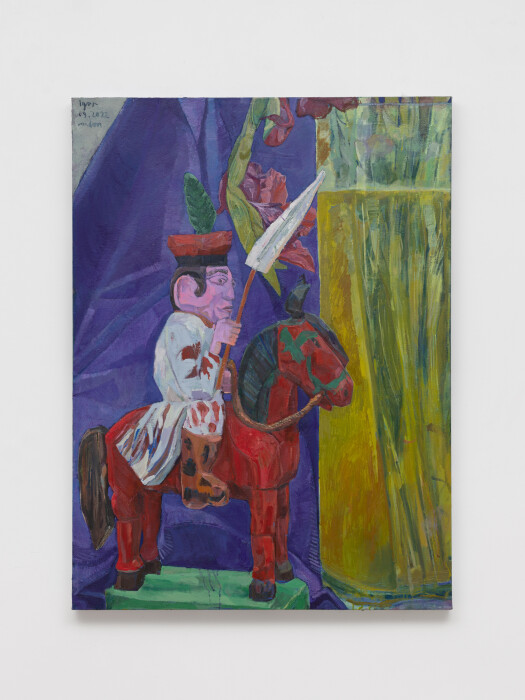 Igor Moritz, Opalinski, Soldier on red horse, 2022, oil on linen, 48.125 x 35.375in, 120 x 90cm
