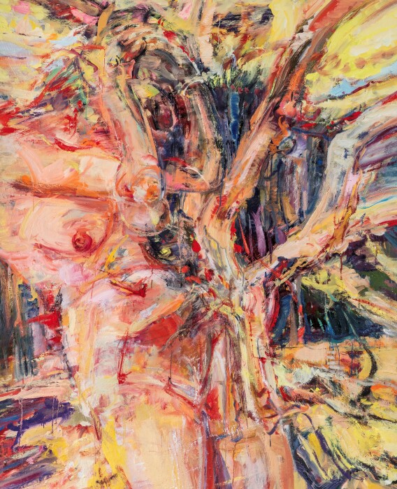 Catherine Goodman, Daphne, 2020-22, oil on canvas, 163.5 x 132.5 x 3.3 cm