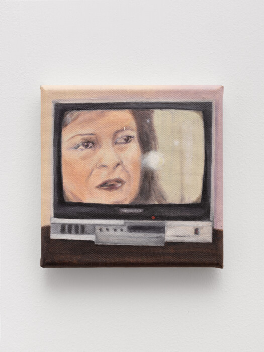 Elkawaay, Television, 2019, oil on canvas, 5.875 x 5.875in, 15 x 15cm