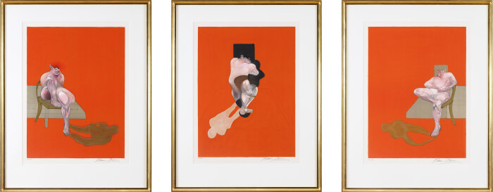 Francis Bacon, Triptych 1983, 1983, set of three lithographs on Arches paper, edition of 180, 86 x 60.5 cm