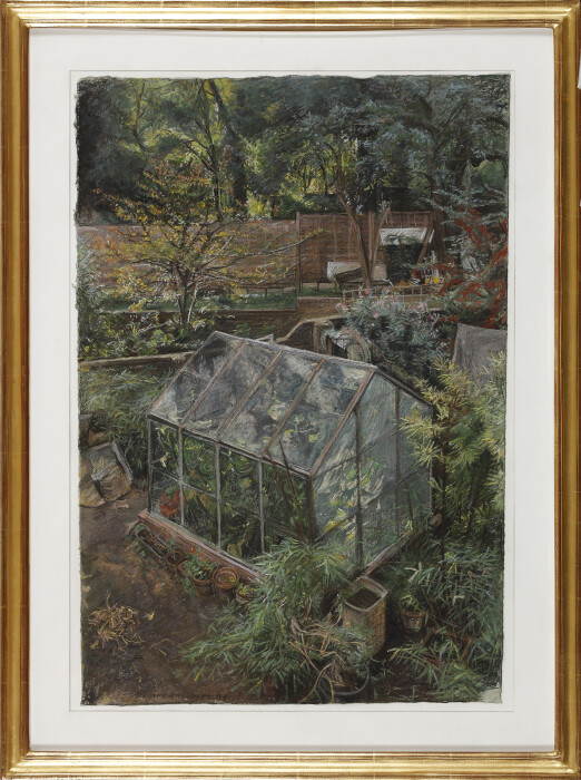 Christopher Bramham, Polly's Greenhouse, 1994, pastel on paper, 64.1 x 44.5 cm